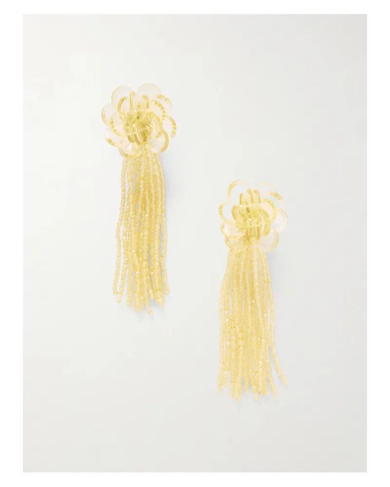Oscar de la Renta Flower Chandelier Goldfarbene Ohrringe - Gelb Gelb