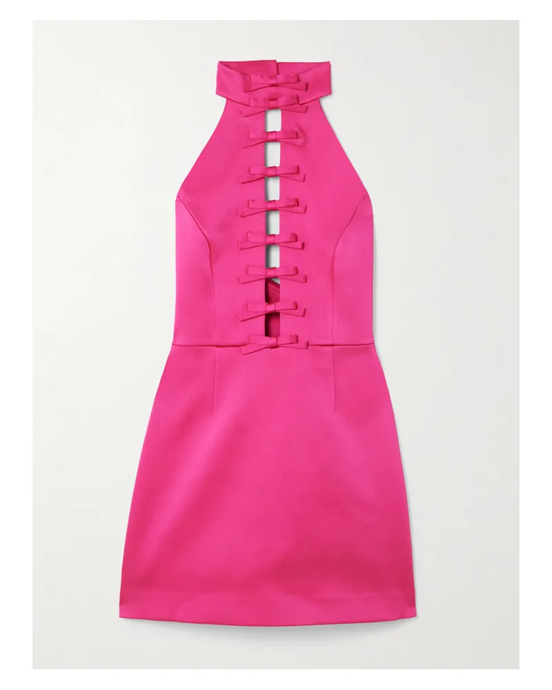 Rebecca Vallance Saskia Minikleid Aus Satin Mit Cut-out Und Schleifen - Pink Pink