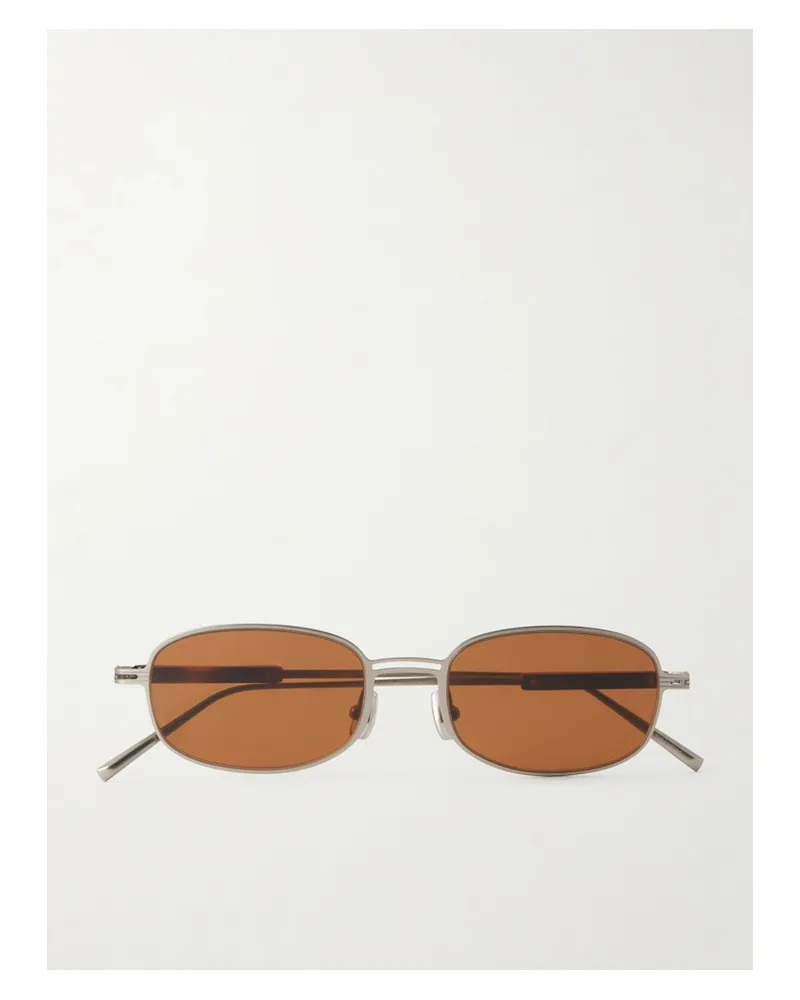 Brunello Cucinelli Square-frame Silver-tone And Acetate Sunglasses Silver