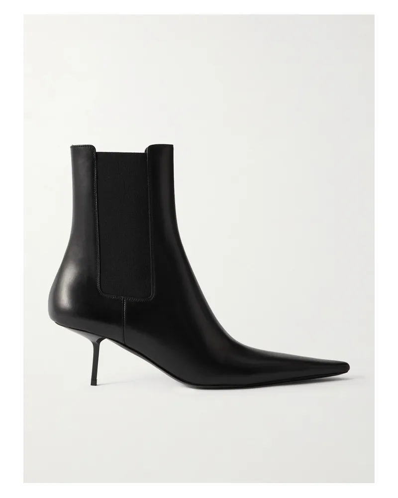 Saint Laurent Victoire Ankle Boots Aus Leder - Schwarz Schwarz