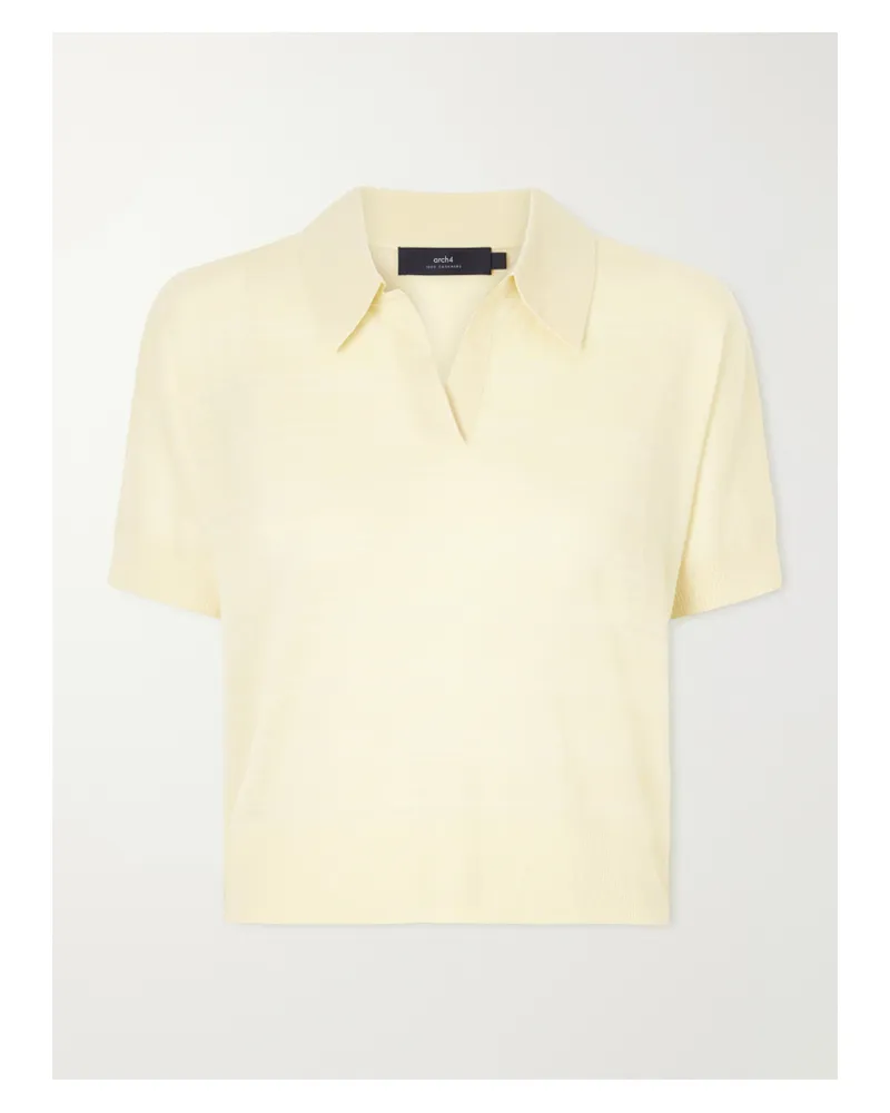 arch4 Darya Cashmere Polo Shirt - Yellow Yellow
