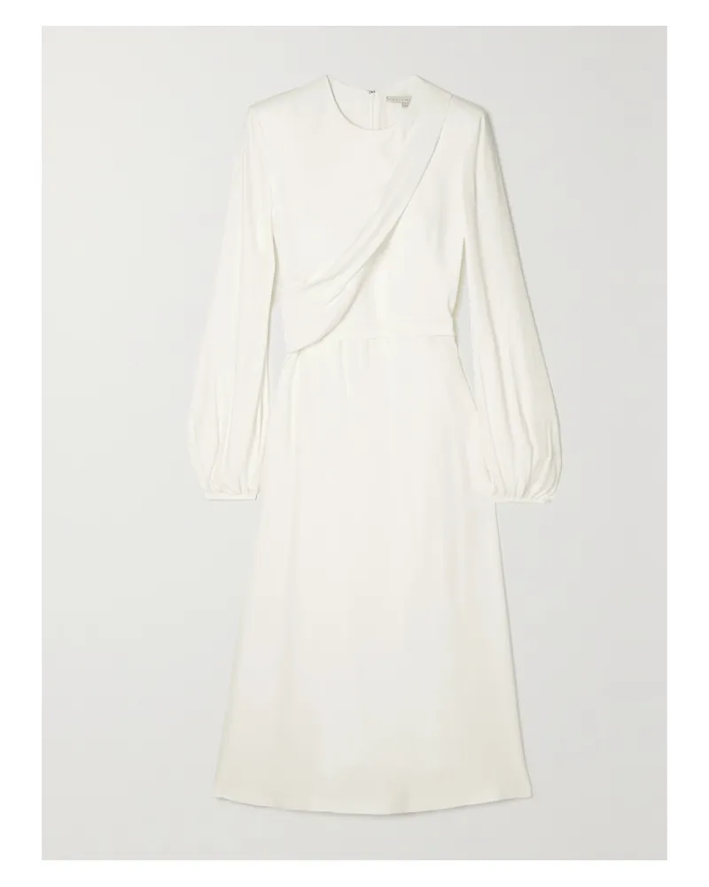 Stella McCartney Midikleid Aus Crêpe Mit Gürtel - Weiß Weiß