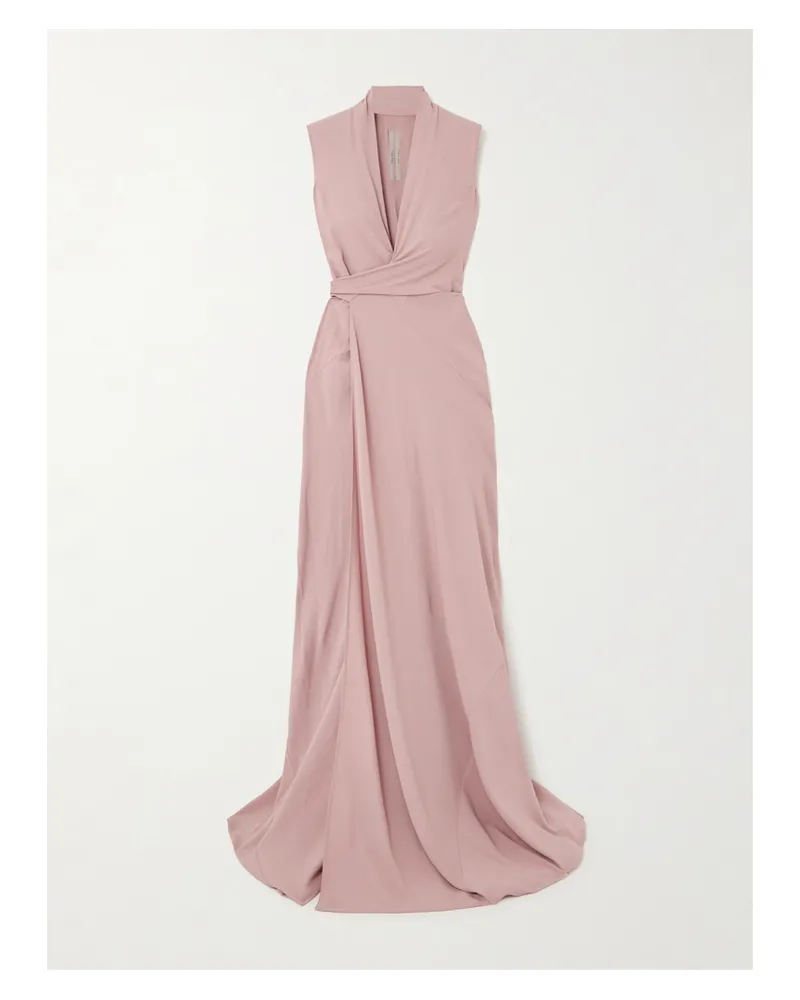 Rick Owens Robe Aus Crêpe De Chine Mit Wickeleffekt - Pink Pink