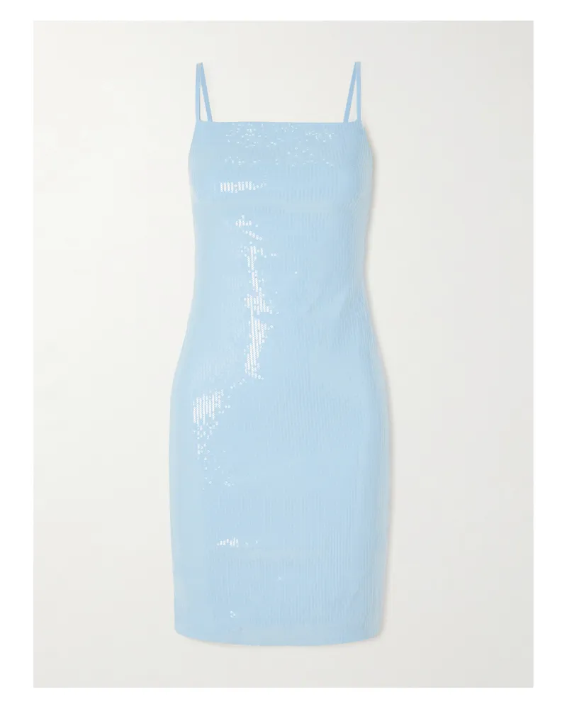 ROTATE Birger Christensen Minikleid Aus Recyceltem Stretch-jersey Mit Pailletten - Blau Blau