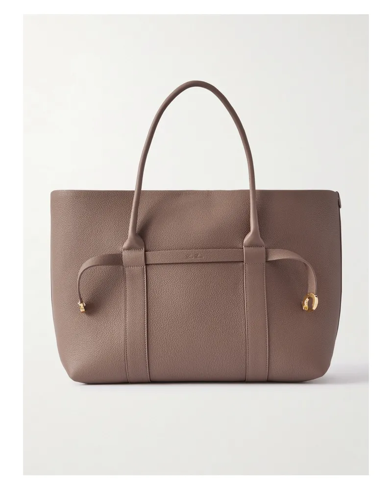 Loro Piana Ghiera Textured-leather Tote - Brown Brown