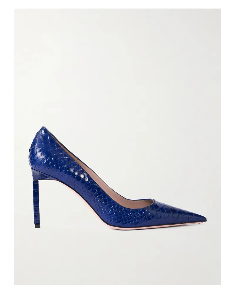 Tom Ford Snake-effect Leather Pumps - Blue Blue