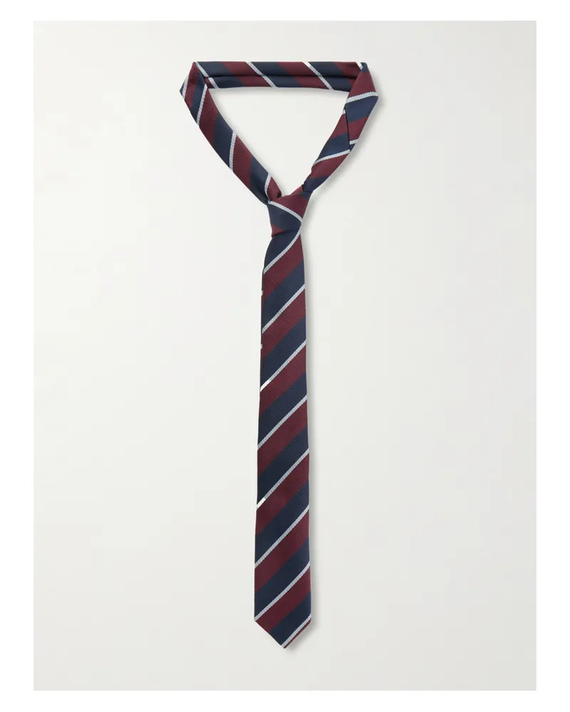 FRANKIE Shop Lene Krawatte Aus Gestreiftem Twill - Burgunder Burgunder