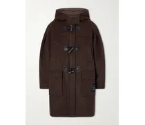 Hooded Wool-blend Coat - Brown