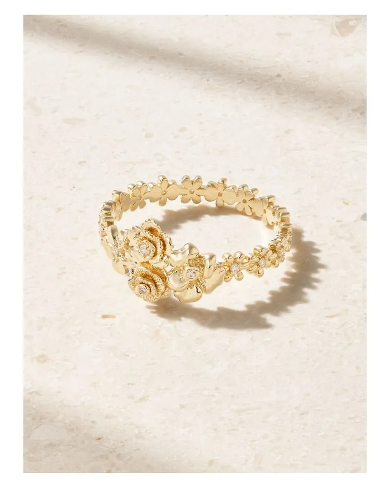 Sydney Evan Flower Cluster Ring Aus 14 Karat Gold Mit Diamanten Gold