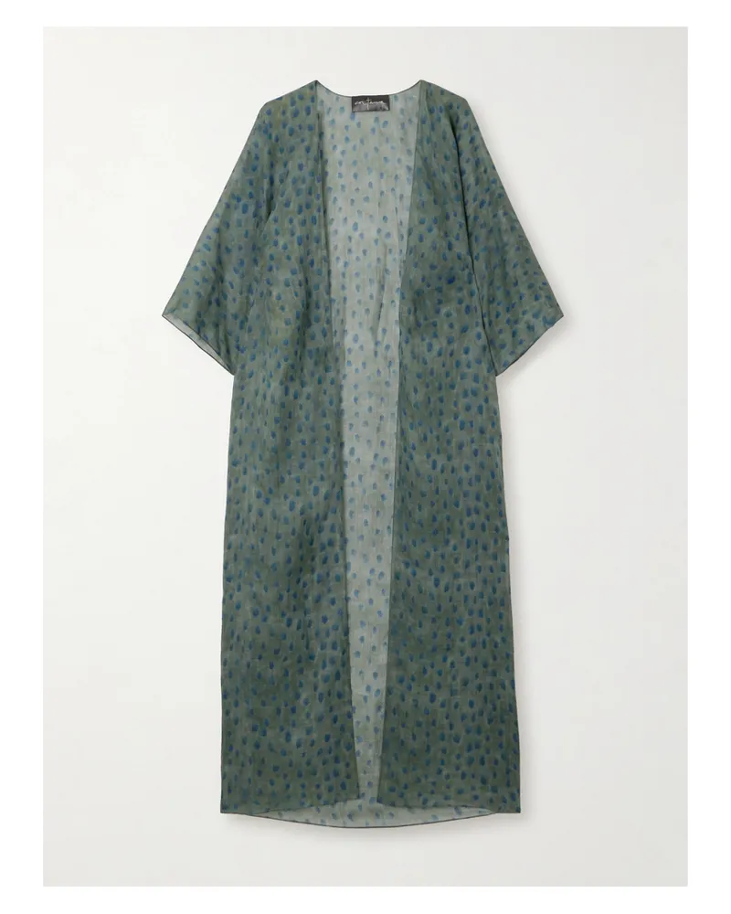 Cortana Nina Sommermantel Aus Bedruckter Ramie - Grün Grün