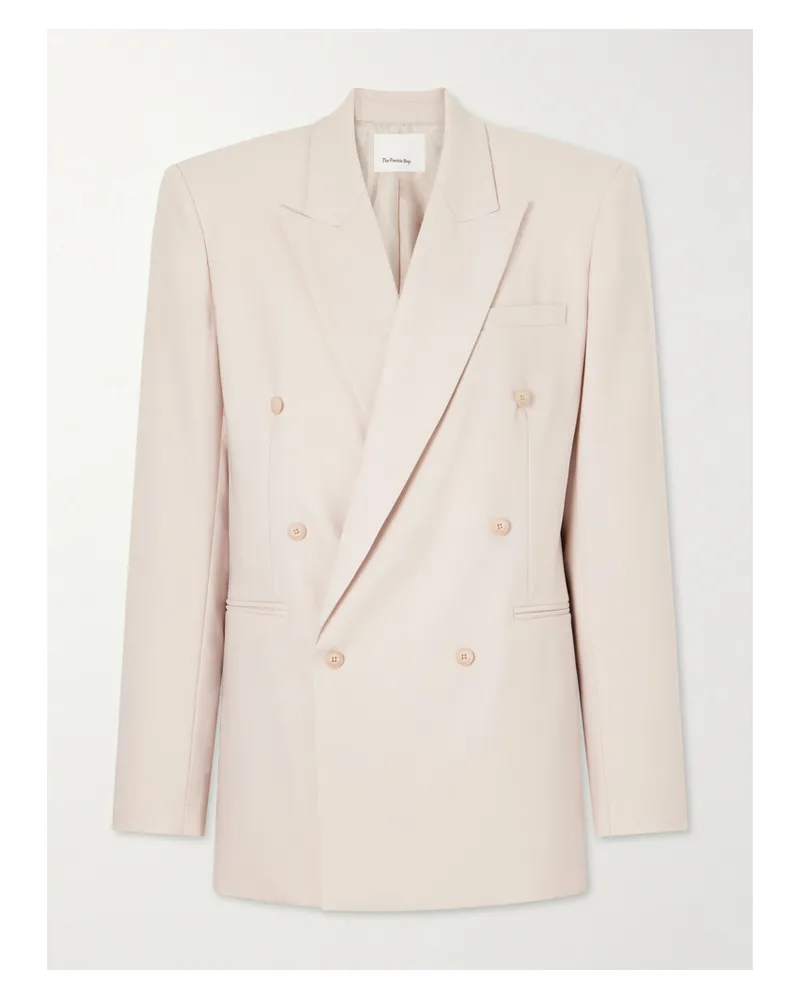 FRANKIE Shop Monterey Double-breasted Wool-blend Blazer - Pink Pink