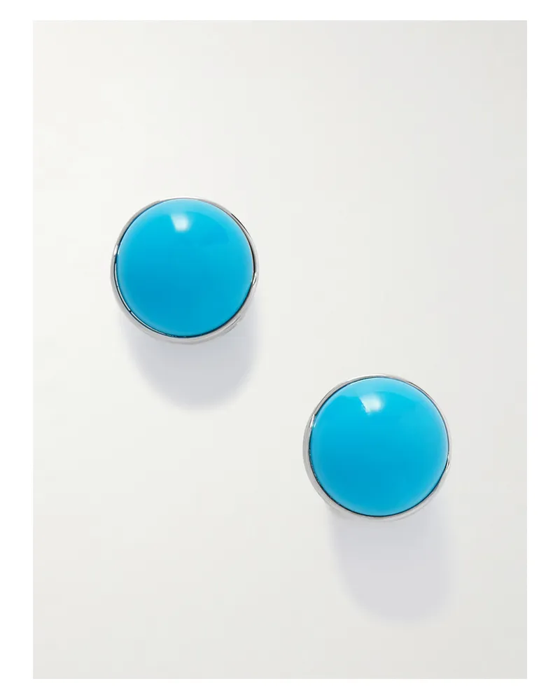 Alaïa Sphere Silver-tone Earrings - Blue Blue