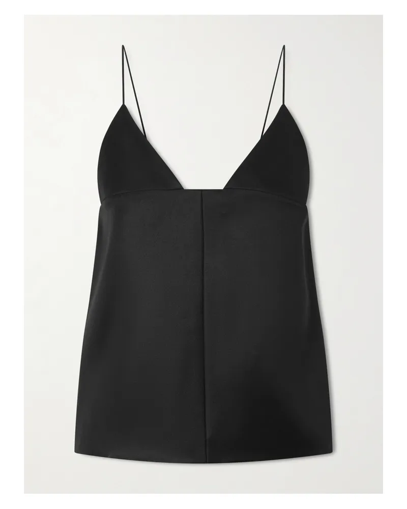 Brandon Maxwell The Bridges Oberteil Aus Einer Woll-seidenmischung - Schwarz Schwarz