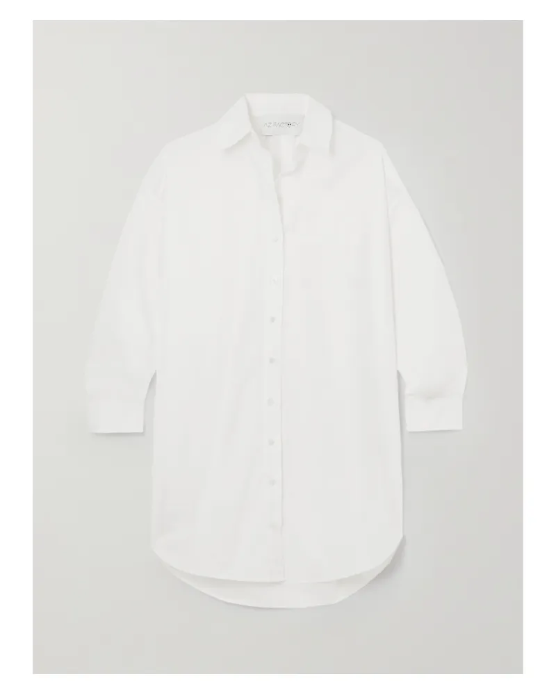 AZ FACTORY Lutz Huelle Parachute Oversized-hemdblusenkleid Aus Baumwollpopeline - Weiß Weiß