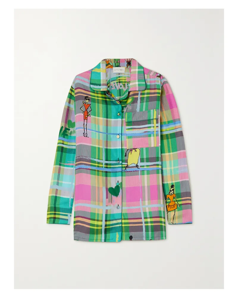 AZ FACTORY Chromatic Love Bedrucktes Hemd Aus Seiden-twill - Grün Grün