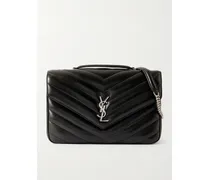 Loulou Large Matelassé Leather Shoulder Bag - Black