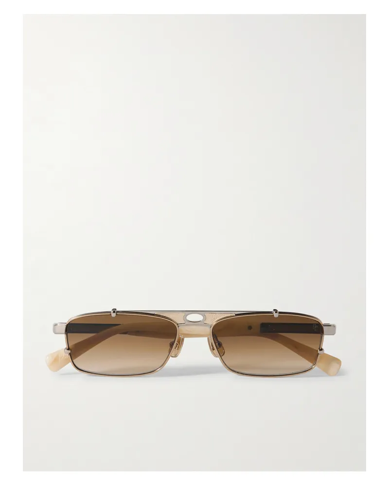 Brunello Cucinelli Paloma Sonnenbrille Im Pilotenstil Aus Titan Und Azetat - Silber Silber