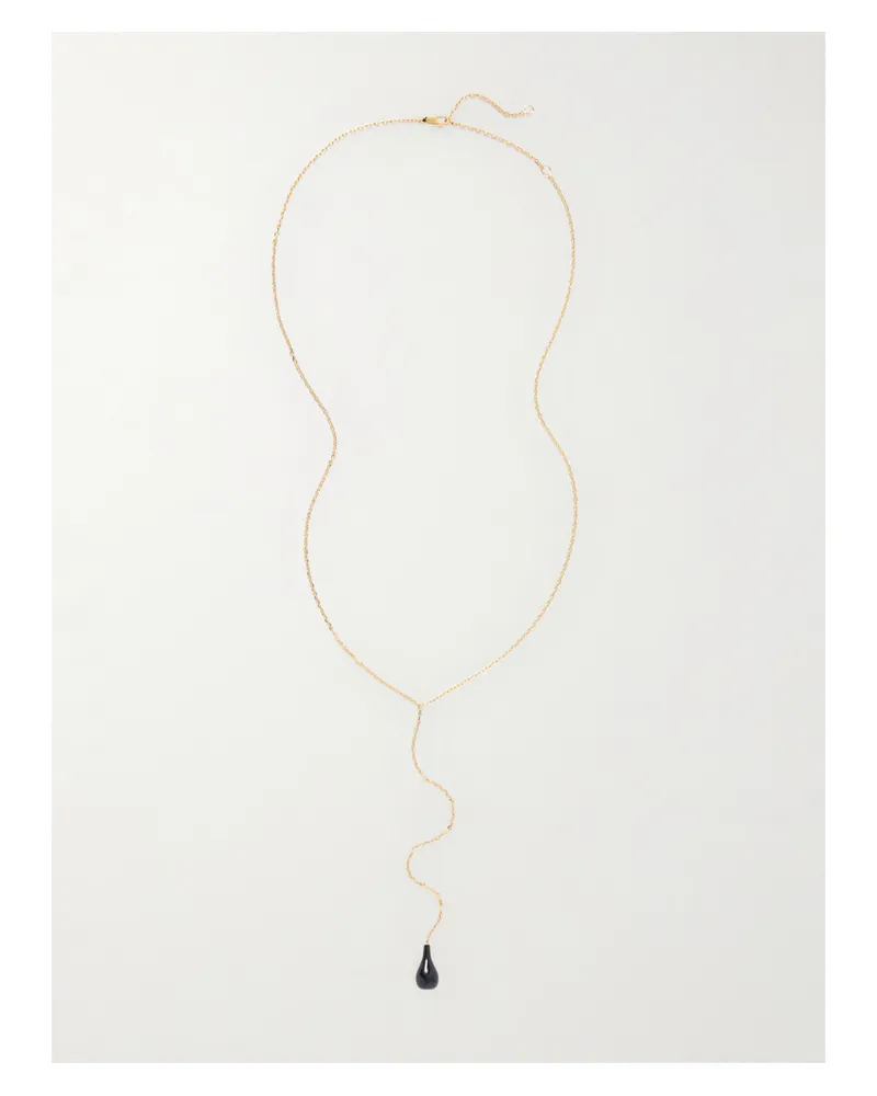 Totême Vergoldete Kette Mit Onyx Und Swarovski®-kristall Gold