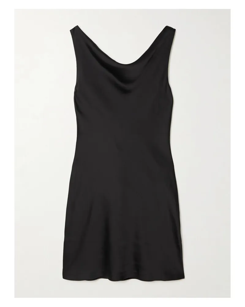 Norma Kamali Rückenfreies Minikleid Aus Satin Mit Raffungen - Schwarz Schwarz