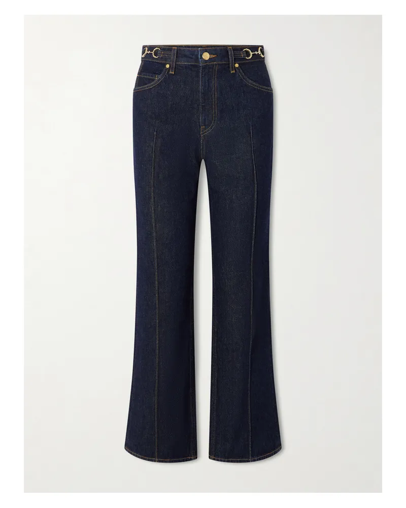 Ulla Johnson Agatha Hoch Sitzende Jeans Mit Geradem Bein Und Verzierungen - Schwarz Schwarz