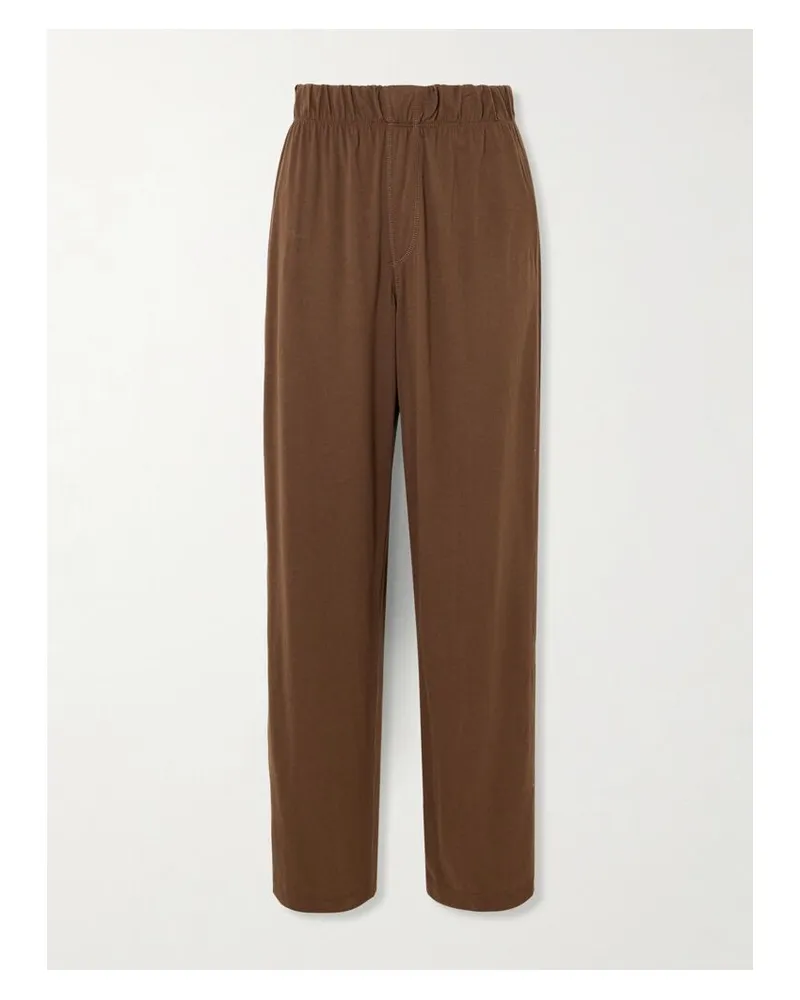 ÉTERNE Lounge Hose Aus Jersey Aus Einer Baumwoll-modalmischung - Braun Braun