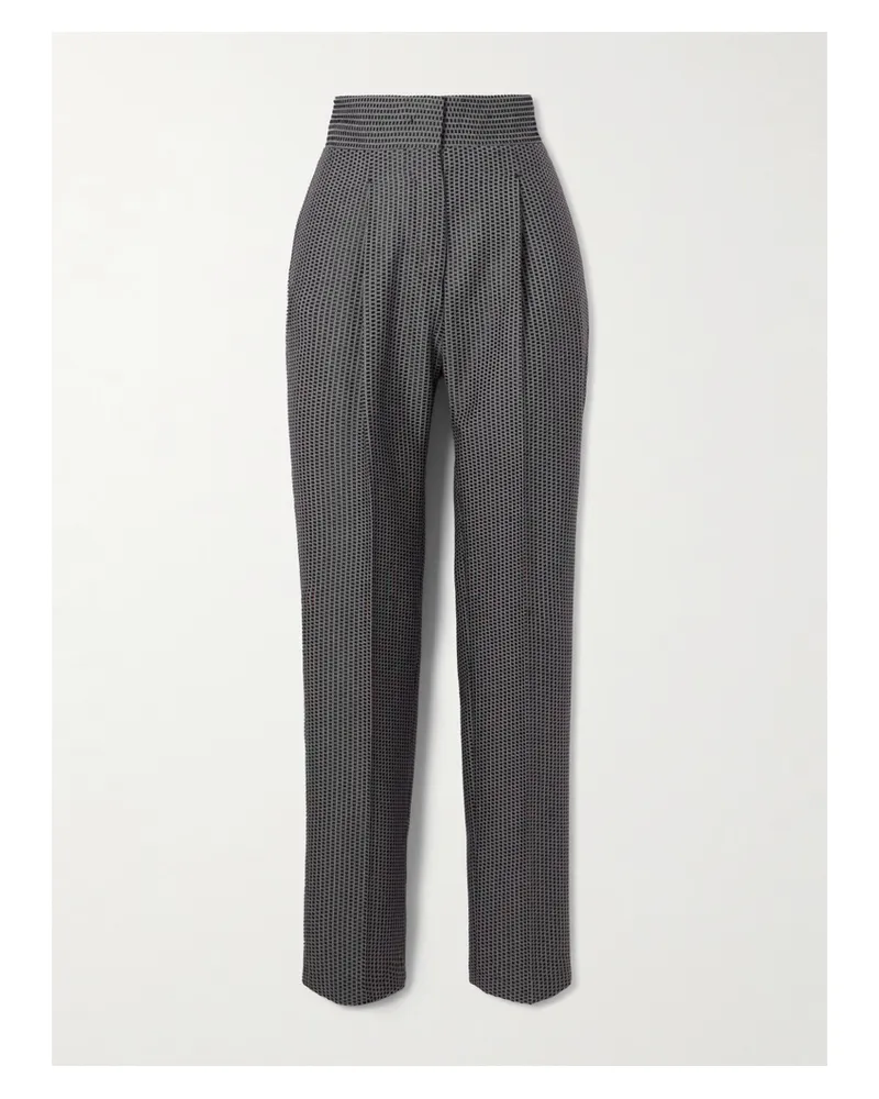 Giuliva Heritage Collection The Other Hose Mit Schmal Zulaufendem Bein Aus Jacquard Aus Einer Woll-seidenmischung - Grau Grau