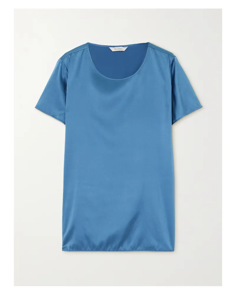 Max Mara Leisure Cortona T-shirt Aus Satin Aus Einer Seidenmischung - Blau Blau