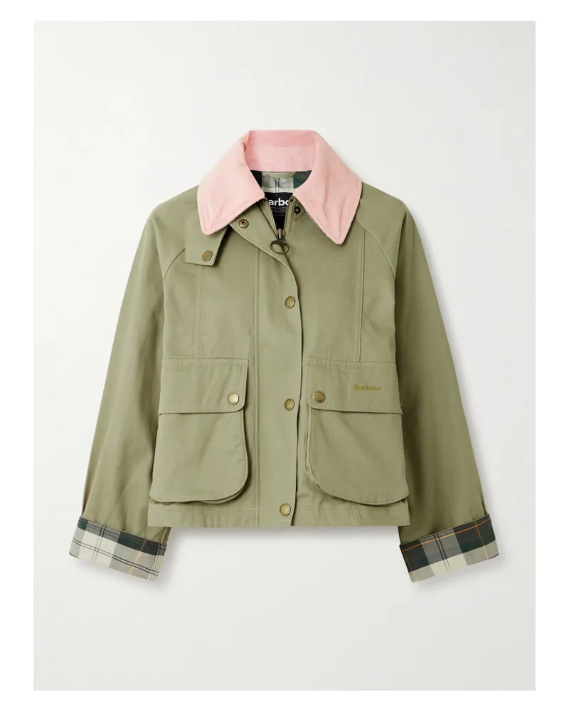 Barbour Beadnell Verkürzte Jacke Aus Baumwoll-twill - Grün Grün