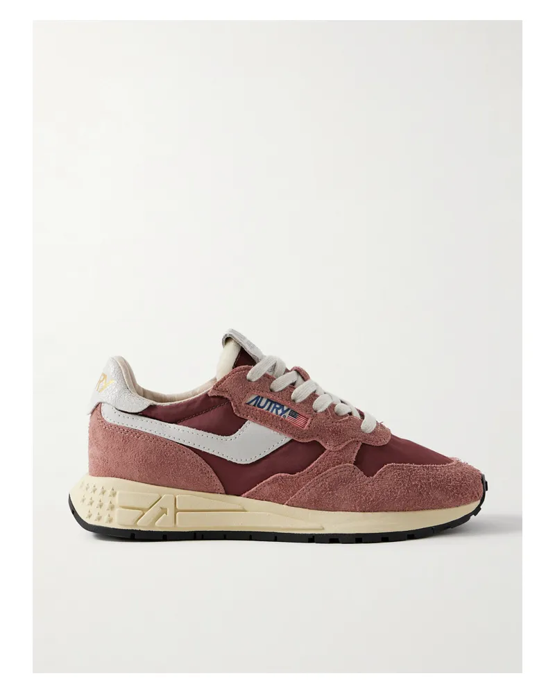 AUTRY Reelwind Sneakers Aus Veloursleder Und Shell Mit Lederbesätzen - Burgunder Burgunder