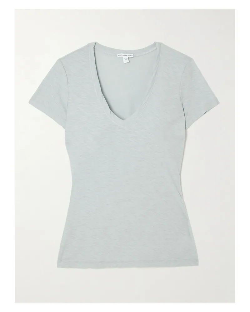 James Perse Casual T-shirt Aus Flammgarn-jersey Aus Baumwolle - Grau Grau