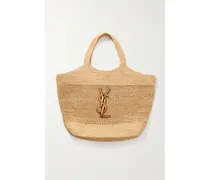 Icare Maxi Leather-trimmed Raffia Tote - Neutrals