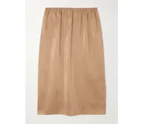 Midirock Aus Seidensatin - Neutral