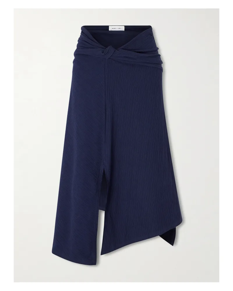Victoria Beckham Midirock Aus Krepon Aus Biobaumwolle Mit Zierknoten - Blau Blau