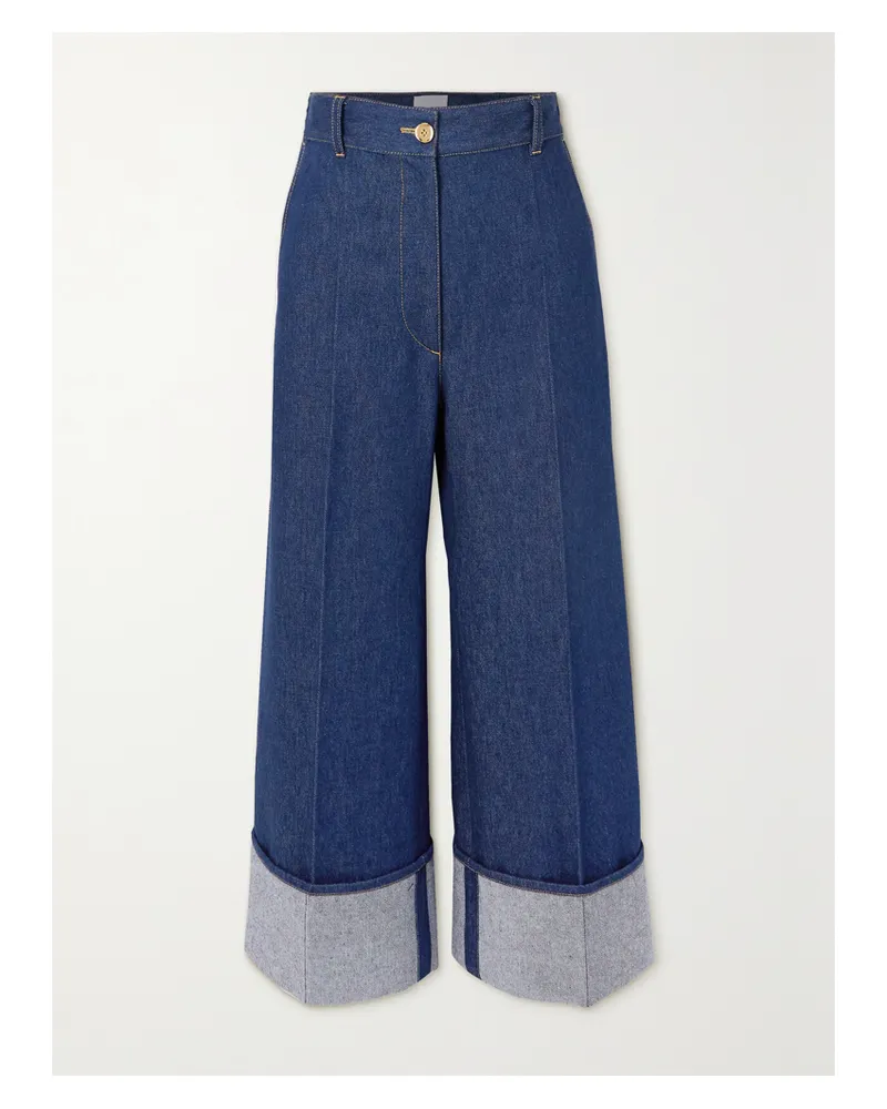 Patou High-rise Wide-leg Organic Jeans - Blue Blue