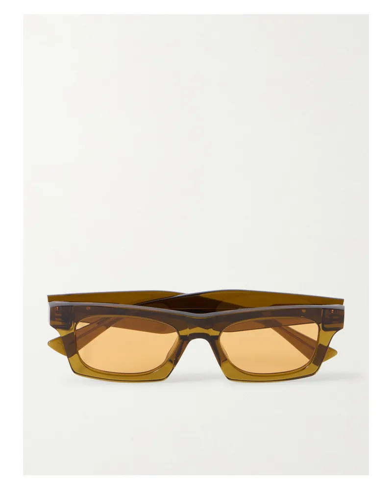 Bottega Veneta Ribbon Square-frame Acetate Sunglasses - Brown Brown
