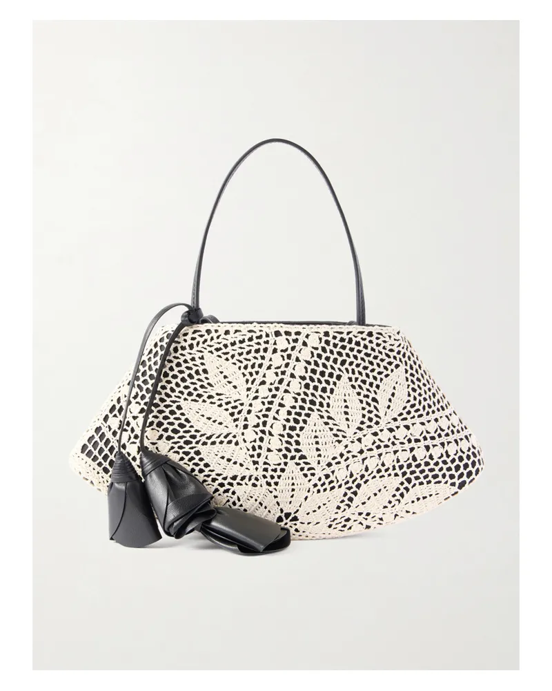 Magda Butrym Maya Leather And Crochet Bag - Black Black