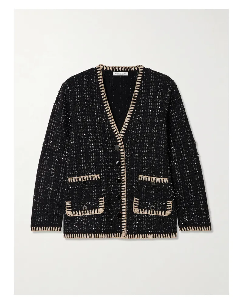Veronica Beard Ceriani Jacke Aus Tweed Mit Pailletten - Schwarz Schwarz