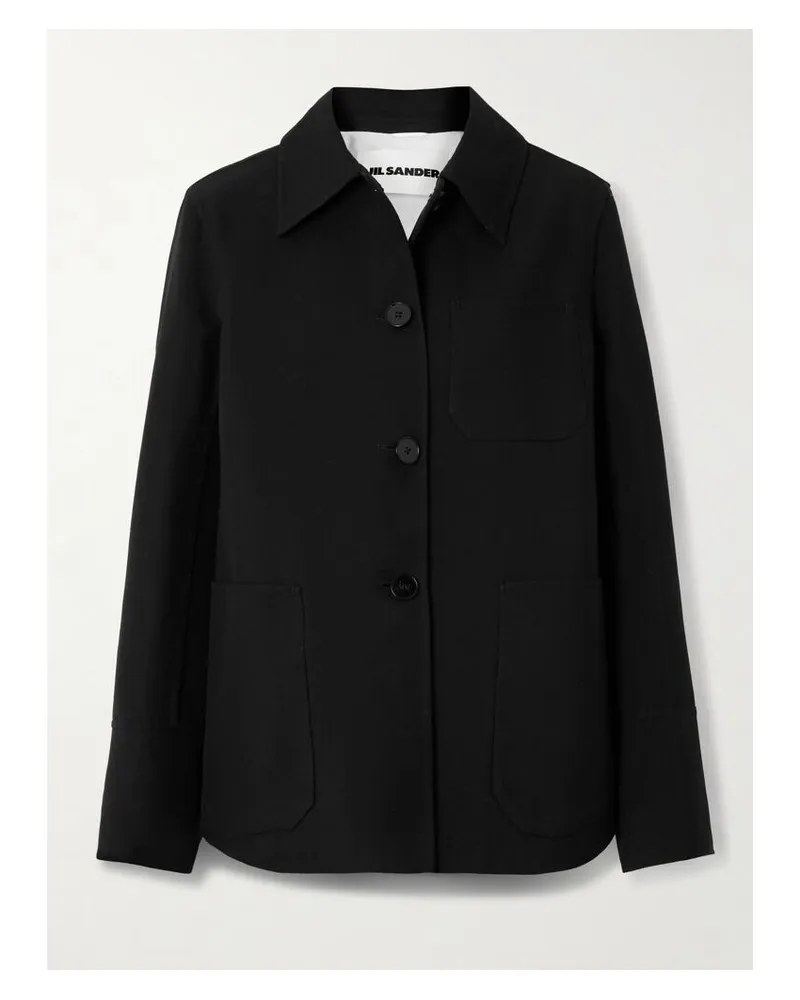 Jil Sander Jacke Aus Twill Aus Einer Baumwollmischung - Schwarz Schwarz