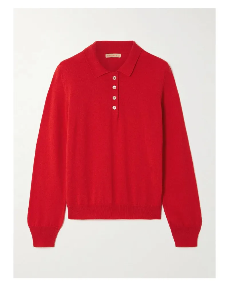 &Daughter Aoife Pullover Aus Einer Kaschmir-baumwollmischung Mit Polokragen - Rot Rot