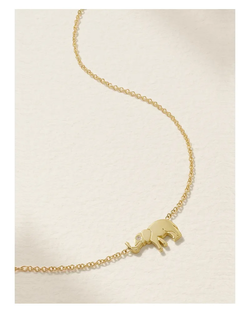 Jennifer Meyer Mini Elephant Kette Aus 18 Karat Gold Mit Diamanten Gold