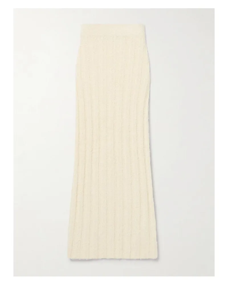 KHAITE Claire Midirock Aus Einer Gebürsteten, Gerippten Seiden-kaschmirmischung - Creme Creme