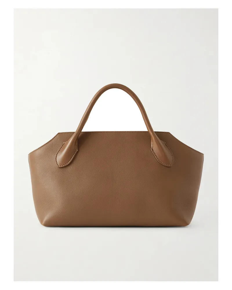 The Row Terrasse Textured-leather Tote - Brown Brown