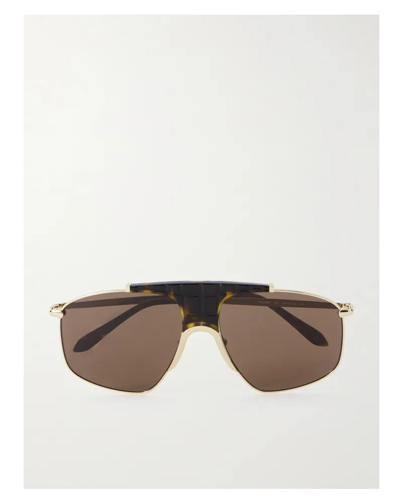 Alaïa Aviator-style Gold-tone And Tortoiseshell Acetate Sunglasses Gold