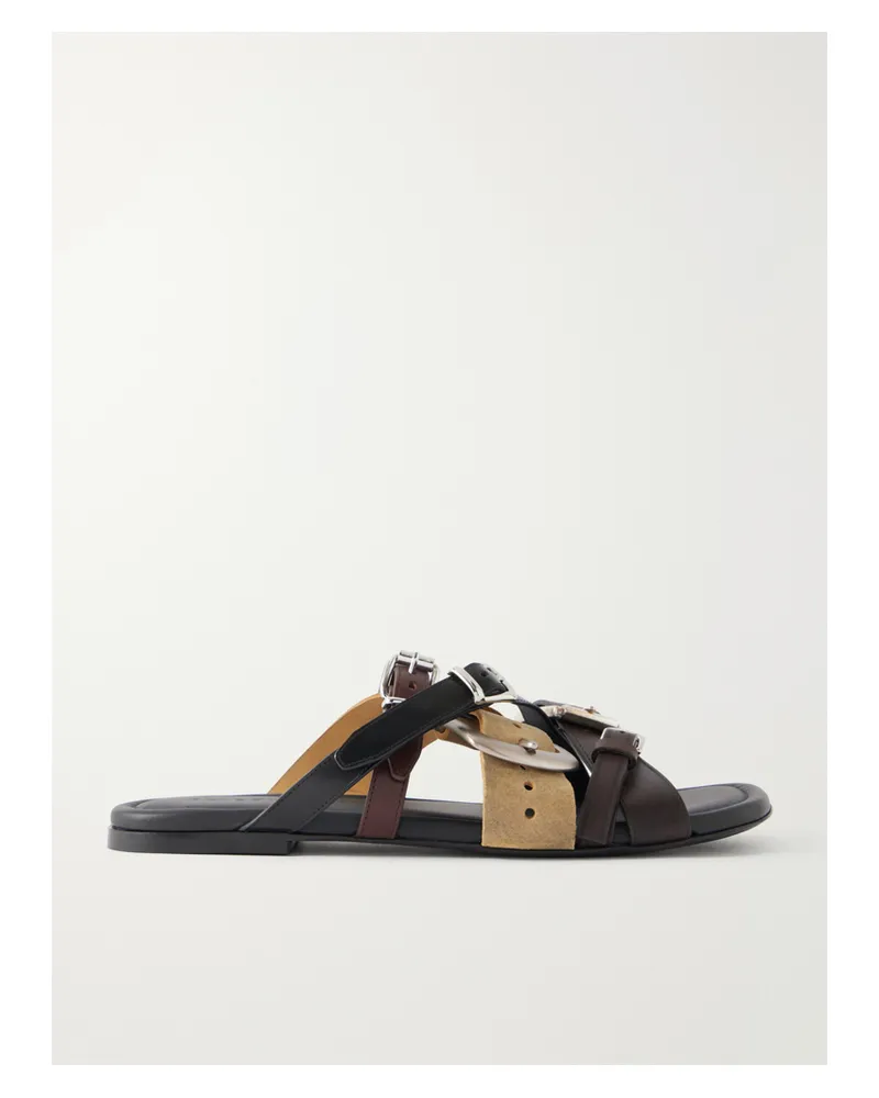 Acne Studios Buckled Leather Sandals - Black Black