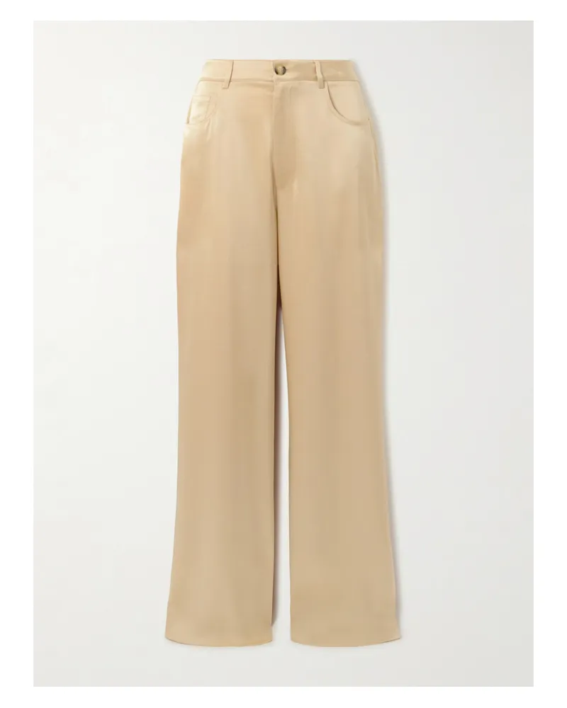 Nanushka Josine Hose Mit Weitem Bein Aus Satin - Neutral Neutral