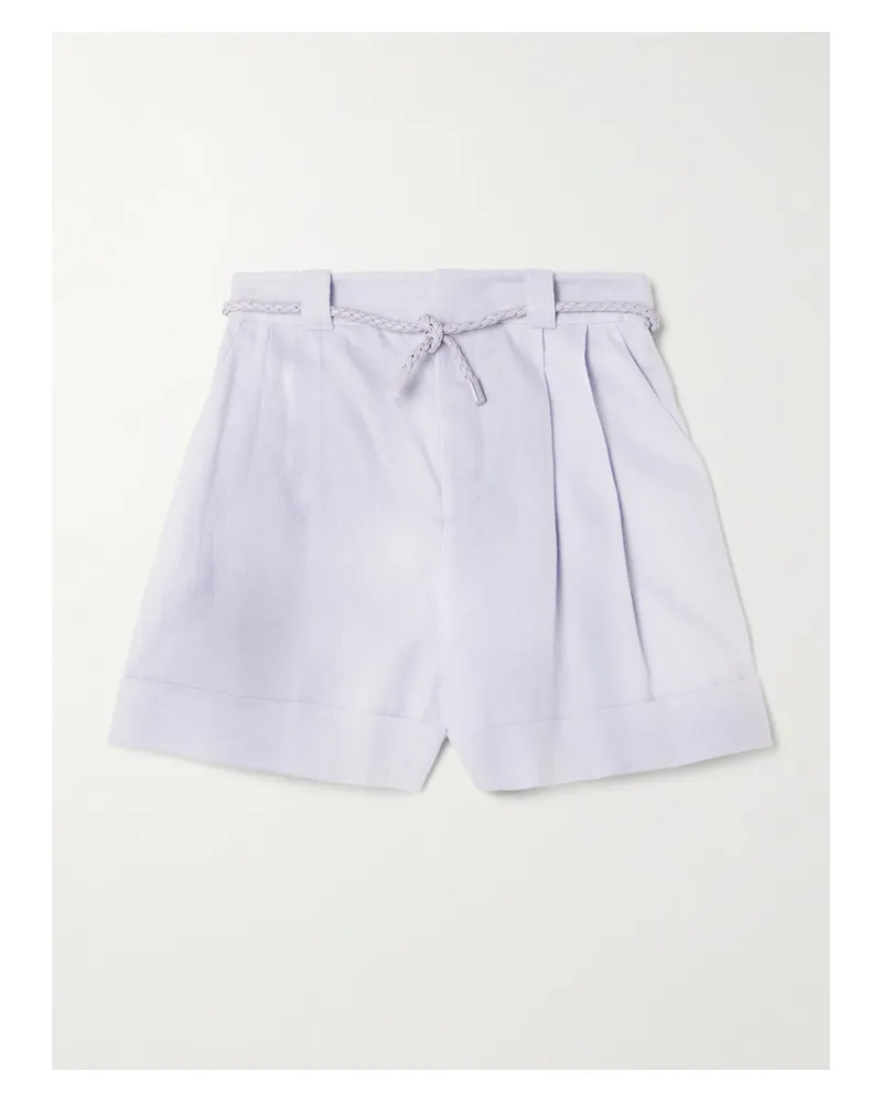 Zimmermann Luna Shorts Aus Leinen Mit Bindegürtel - Lila Lila