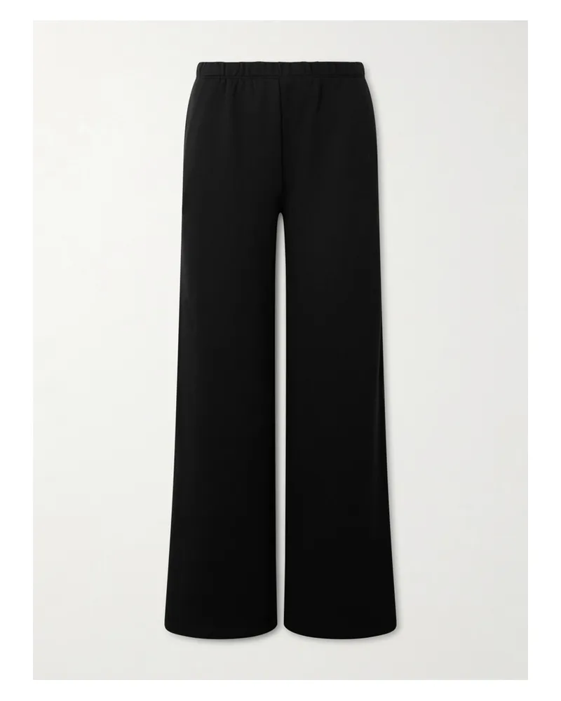 ÉTERNE Embroidered Cotton And Modal-blend Jersey Sweatpants - Black Black