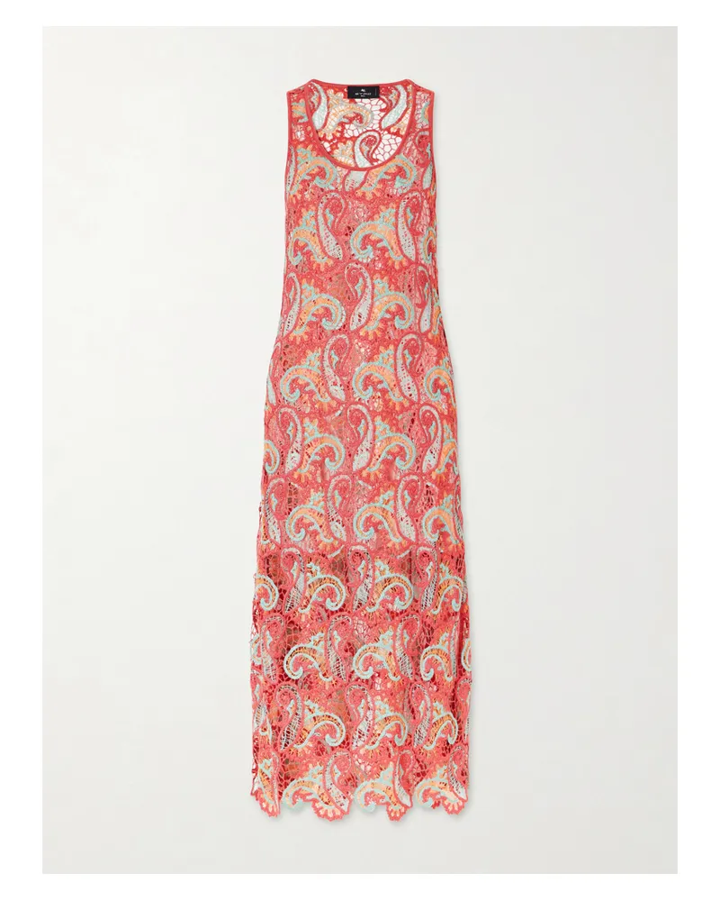 Etro Crocheted Midi Dress - Burgundy Burgundy