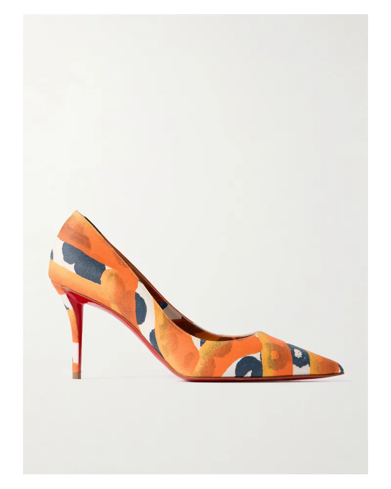 Christian Louboutin Miss Z 80 Pumps Aus Bedruckter Faille - Orange Orange