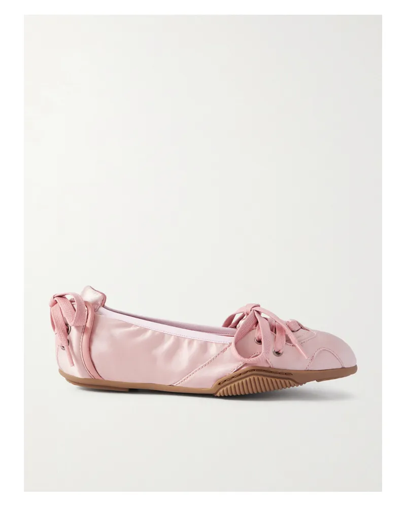 Acne Studios Bilaria Ballerinas Aus Satin Mit Logoprint - Pink Pink